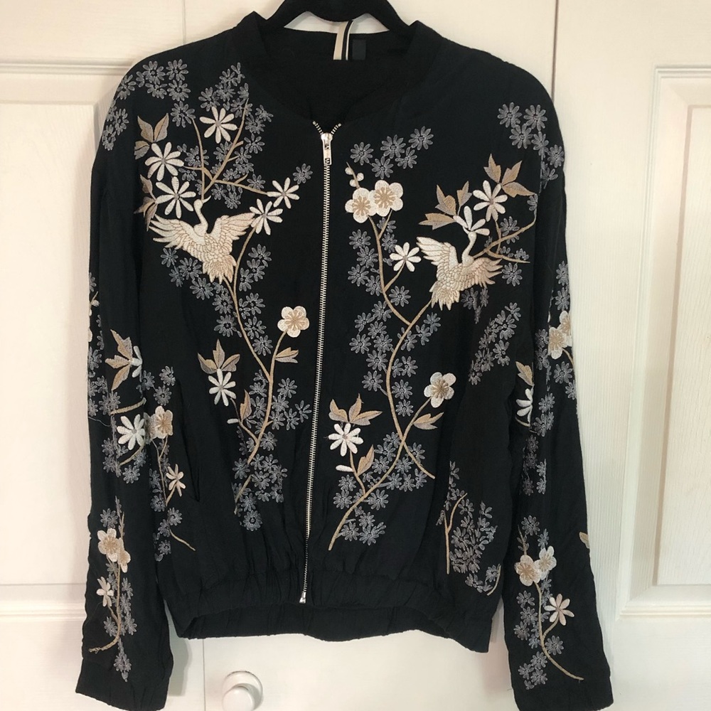 Topshop Floral Bomber